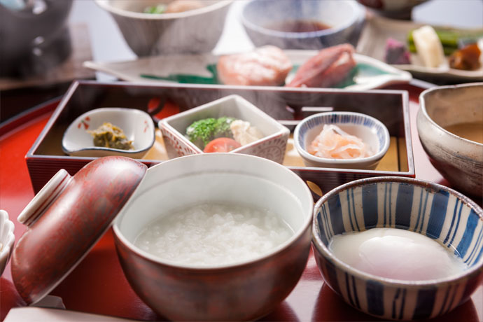 朝食膳：せせらぎ膳の朝食